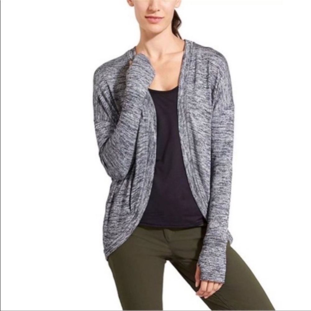 Athleta Dark Marled Pose Wrap Around Cardigan Size Small Women